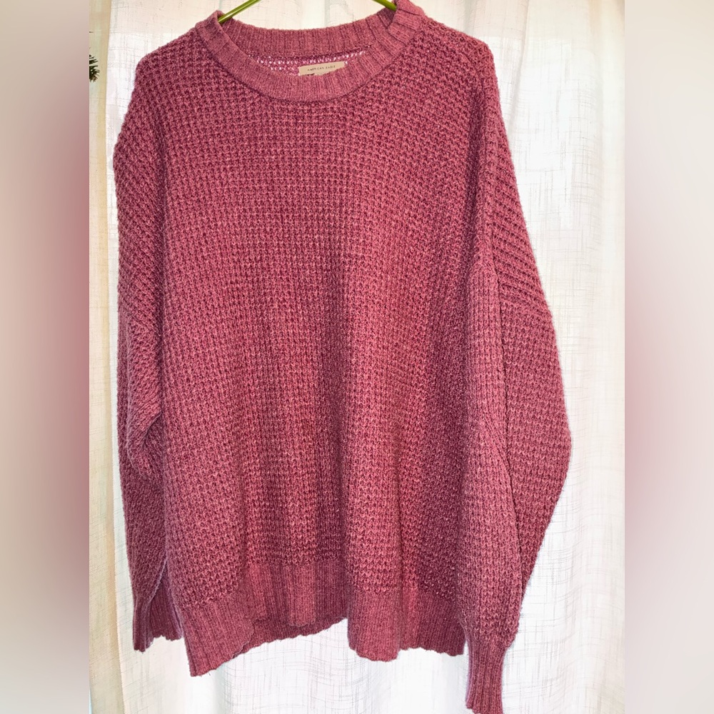 American Eagle Outfitters Maroon Knit Sweater